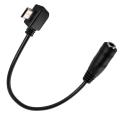 【MIGAPALAZA】 Black Micro USB 5 Pin Male To 3.5mm Female AUX Audio Sync Headphone Adapter Cable Cord 1m. 