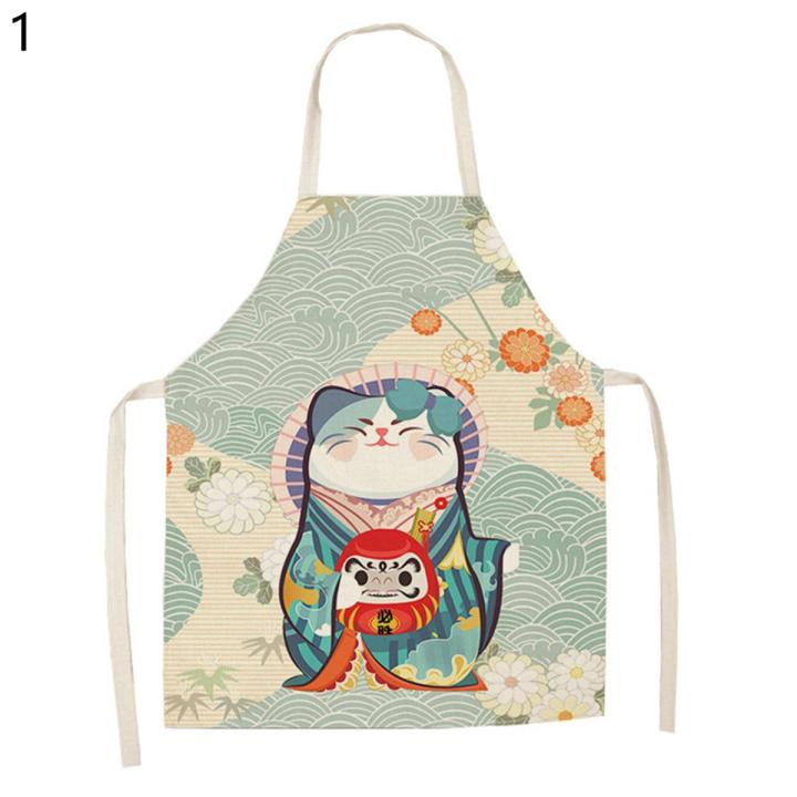 Cooking Bib Breathable Decorative Animal Pattern Kitchen Long Chef Bib