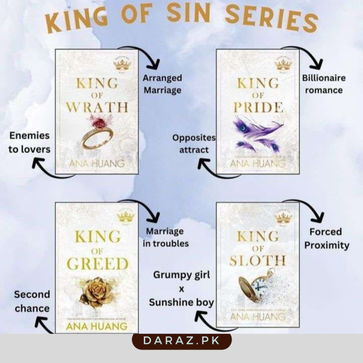 King Of Sins Series 4 books set by Ana Huang ( King of wrath / King of pride / King of greed / King of Sloth )