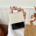 Luxury Korean Frosted Transparent with Ring Phone Case for Samsung Galaxy Z Flip 3 5G Z Flip4 Zflip4 Zflip3 Clear Back Cover. 