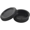 FLYEER Black Plastic Camera Body Cover + Rear Lens Cap for Nikon Digital SLR. 