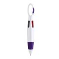 Retractable Shuttle Pen With Hiking Clip Mini 4-in-1 Multi-color Ink Ballpoint Pen With Key Chain For Children & Nurses. 