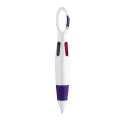 Retractable Shuttle Pen With Hiking Clip Mini 4-in-1 Multi-color Ink Ballpoint Pen With Key Chain For Children & Nurses. 