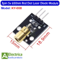 Smart Electronics New KY-008 3pin 650nm Red Laser Transmitter Dot Diode Copper Head Module for Arduino AVR PIC DIY By Electrica. 