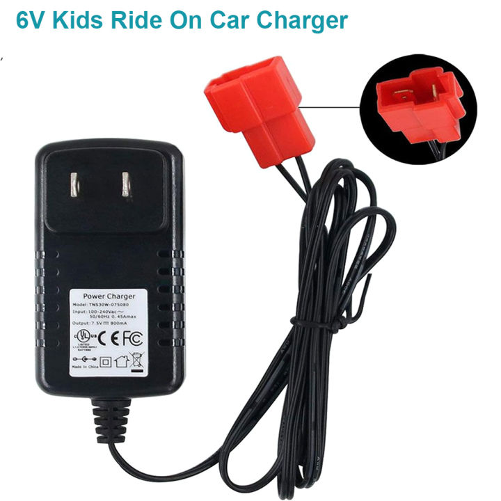 6 Volt Battery Charger for Child Ride On Car Rollplay Porsche 918 BMW X5 Audi R8 Spyder Kid Trax White Toddler Wildfire Quad