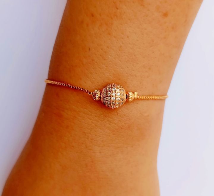 Stylish Golden Ball bracelet for Girls And Women - Artificial Bracelet With Beautiful Design Bracelets For Girls/Bracelet For girls Adjustable/"Pearl Bracelet: A Touch of Luxury"
