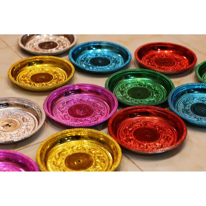 Mehndi Colorful Plates 12pc pack - Mayoon thaals - Wedding Plates - Mehndi Rasam plates