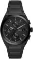 Fossil Everett Black Stainless Steel Black Dial Chronograph Quartz Watch for Gents - FS5797. 