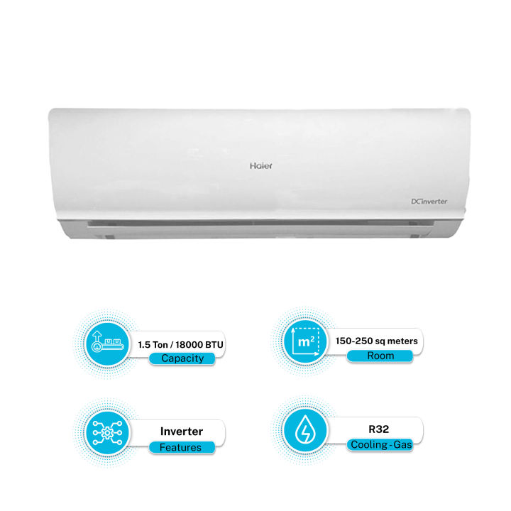 Haier Inverter AC (1.5 Ton) HSU-18LFCB/013USDC (W) - Free Installation + UPS Enabled + Self Cleaning + 67% Energy Saving