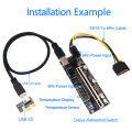 Ecocc PCIE Riser 009S Plus Riser PCI E PCI Express X1 to X16 Dual 6Pin for Graphic Card GPU Miner Mining. 