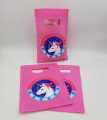 UNICORN THEME PINK FABRIC BAGS PACK OF 10 GOODIES BAGS. 