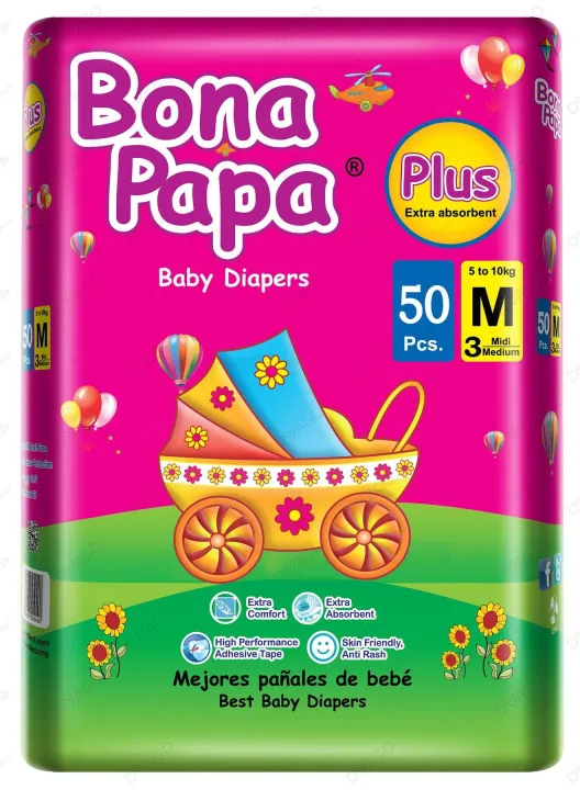 BONA%20PAPA%20Medium%20Size%20Baby%20Diaper%20(50%20Pcs)%20Diapers%20Plus%20-%20Image%204