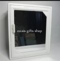 stylish front storage cabinet plastic box with mirror bathroom accessories storage box. 