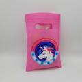 UNICORN THEME PINK FABRIC BAGS PACK OF 10 GOODIES BAGS. 