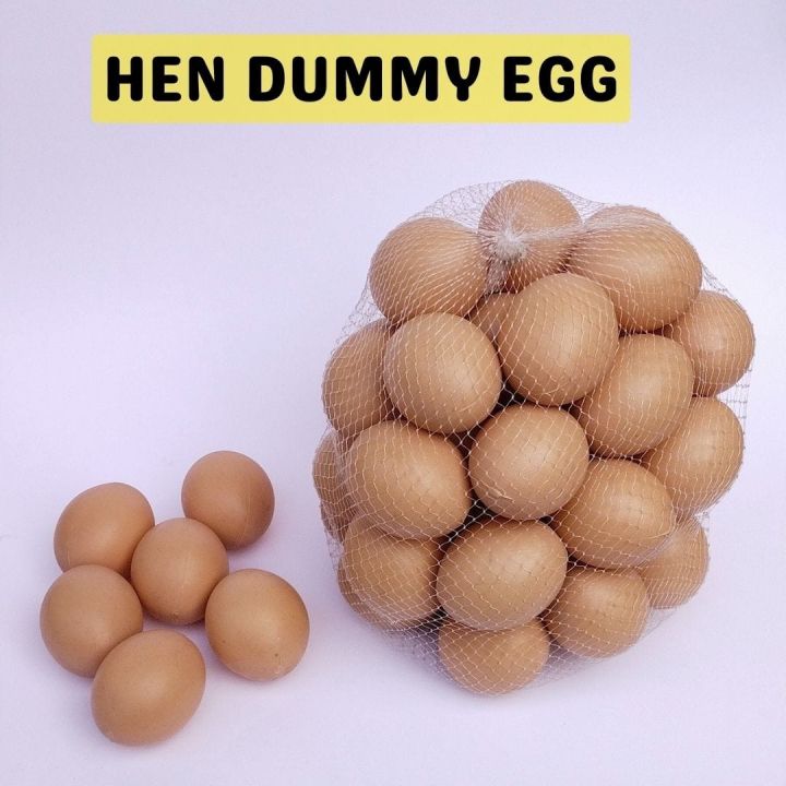 CHICKEN / Poultry Pack of 6 Artificial Plastic Eggs for Broody Hen ( Light Weight Egg Hollow from Inside )