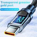 Type C to Type C Cable 120W Super Fast Charging Charger USB To Type-C Cable LED Display Data Cord For Xiaomi Samsung Huawei. 