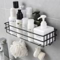 Bathroom kitchen Punch Corner Frame Shower Shelf Wrought Iron Shampoo Storage Rack Holder bathroom accessories. 