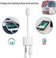 iPhone headphone 2 in 1 Jack Adapter Lightning to 3.5 mm Earphone Audio Convertor for headphones and charger with Aux Cable. 