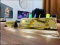 Customized Office Desk Name Plate with Stationery & Visiting Card Holder | Personalized Name Plate with Pen Holder & Business Card Stand for Office Table. 
