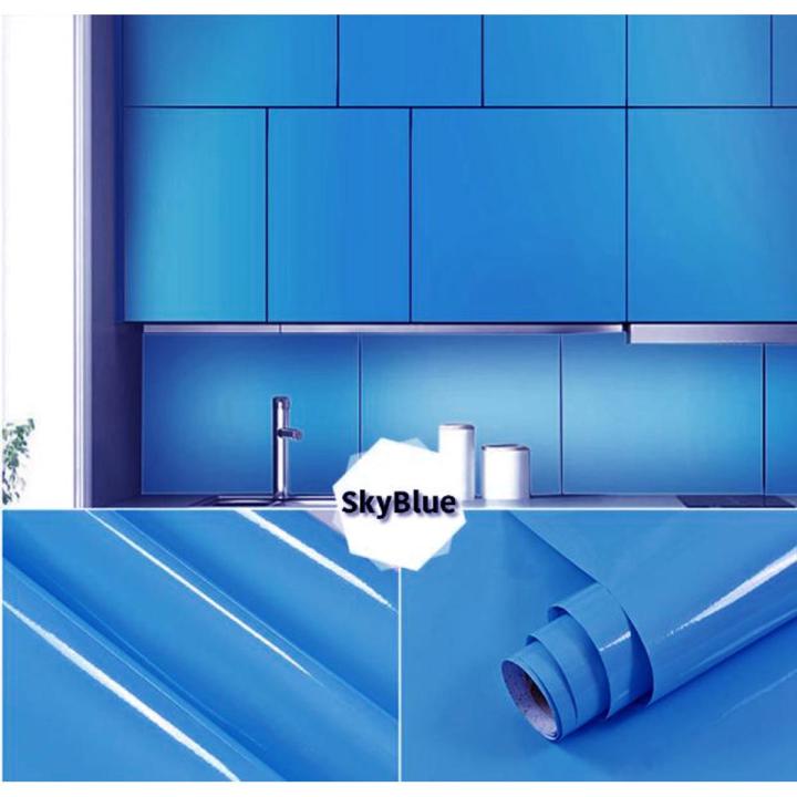 108 inch Wallpaper PVC Sheet For Kitchen Cabinet Door Wall Table Fridge - SkyBlue