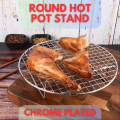 Heavy Duty STOVE TOP MANDI GRILL Hot Pot Stand Pan Chrome Plated Stand Kettle Stand Tea Pot Holder Plant Pot Stand Cooker Stand - 8 inches. 