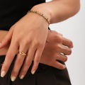 Stainless Steel Bracelet Green Dripping Olive Leaf Bracelet young energetic girl 18 K Metal Texture party anniversary gift. 