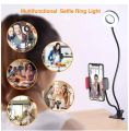 Universal Flexible Snake Stand with LED Selfie Ring Light Portable Selfie Ring Light With Cell Phone Holder tripod, Stream Lamp Light. 