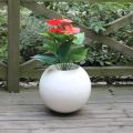 Large Round Fiberglass Decorative Planters 14 Inch Diameter Indoor-Outdoor Pots. 