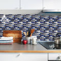 10pcs/set Flat Marble Mosaic Tiles Sticker Transfers Covers For Kitchen Bathroom Tables Peel Stick Waterproof Art Wall Decals. 
