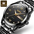 OLEVS Men Watch Business Calendar Stainless steel Watch for Men Waterproof Fashion Diamond Watches  - 8691. 