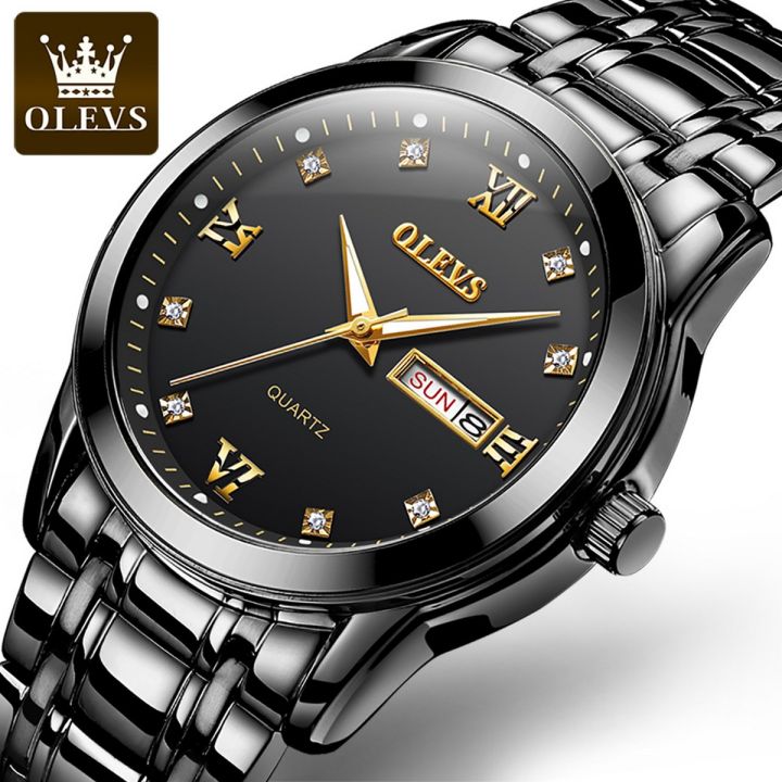 OLEVS Men Watch Business Calendar Stainless steel Watch for Men Waterproof Fashion Diamond Watches  - 8691