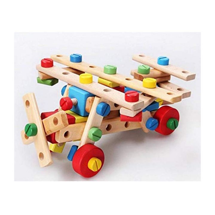 Multi-Functional Nut Combination Wooden Construction Screw and Joints Set Toy for Kids