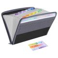 ZOROOM 13 Pocket File Folder Storage Rack,File Box Storage Bag,with Zipper, Suitable for A4 Paper, Banknotes,Document Receipt G. 