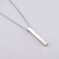 New Long Rectangle Pendant Necklace Stainlees Steel Chain Necklace For Men Women Jewelry. 