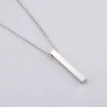 New Long Rectangle Pendant Necklace Stainlees Steel Chain Necklace For Men Women Jewelry. 