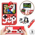 SUP 2 Player Game Box With Controller 400 In 1 Retro Video Game Rechargeable Portable Handheld Game Console Handheld Game PAD Gamebox for kids Connects with LCD / TV - Size Approx. 5 Inches - Red. 