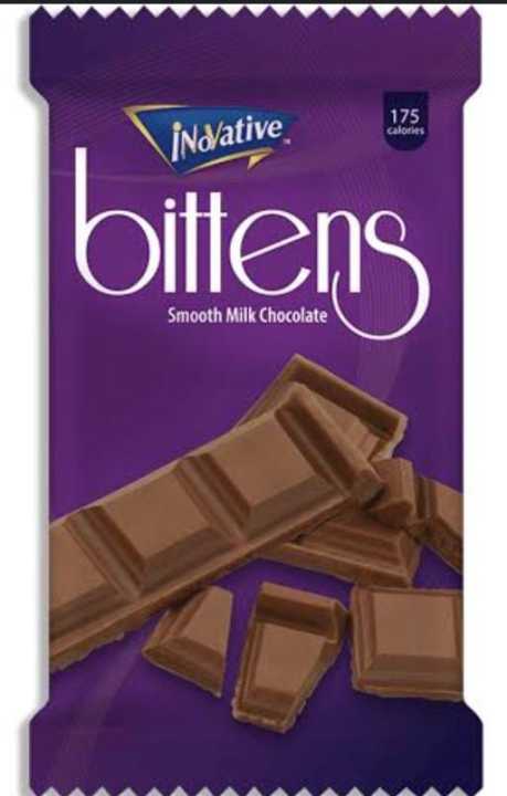 innovative bitten smooth milk chocolate, 175 calories, 40 grams milk chocolate