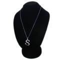 Silver Stainless Steel - S - Letter Stone Pendant For Women / Girls - S. 