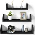 Floating Shelves Wall Mounted, MDF Wood Shelves Wall Bookshelves Set of 3 for Bedroom, Living Room, Bathroom, Kitchen. 