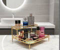 Double Decker Mirrored Vanity tray Lipstick perfume storage. 