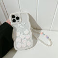 White Case Cute Bear Cover with Chain for iPhone 16promax/14/14pro/14plus/14promax/13 Pro Max / 12 Pro / 11 Pro Max / XR / XS Max. 