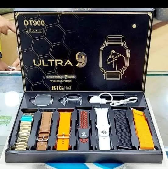DT900 Ultra Watch, DT900 Ultra Smart Watch with 7 Straps, DT900 Ultra9 Smart Watch 7 in 1 Smartwatch 2.06 inch Full HD Display Screen For Men & Women, DT 900 7 in 1 Strap Ultra 9 Smart Watch - 49MM Dial - Full Touch Display - 7 Different Strap