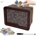 Wooden Money Box with Counter Savings Goal and Girls Adults Friends. 