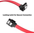 SATA Cable III, SATA Cable III 6Gbps Straight HDD SDD Data Cable with Locking Latch Compatible for SATA HDD, SSD, CD Driver, CD Writer. 