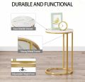 Function Home C Table End Table, C Shaped Sofa Side Table, Couch Tables That Slide Under, Snack Accent Table for Living Room Bedroom Small Space. 