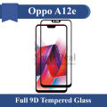 Oppo A12e Full Black 9D/5D/10D/11D/6D Tempered Glass Screen Protector Edge to Edge Full Glue Premium Quality Film For Oppo A12e. 