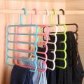 Anti-Slip Magic Multiple Layer Trousers Hanger Multifunction Pants Closet Belt Holder Rack S-Type 5 Layers Saving Space. 