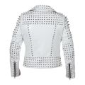 White Brando Biker Leather Jacket For Women. 