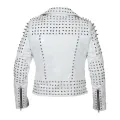 White Brando Biker Leather Jacket For Women. 