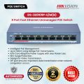 HIKVISION DS-3E0310P-E/M 8 Port Fast Ethernet Unmanaged POE Switch Transmission Network Switches Value Series-Up to 300 m long-range transmission ethernet switch-6 KV surge protection for PoE ports ethernet switch. 